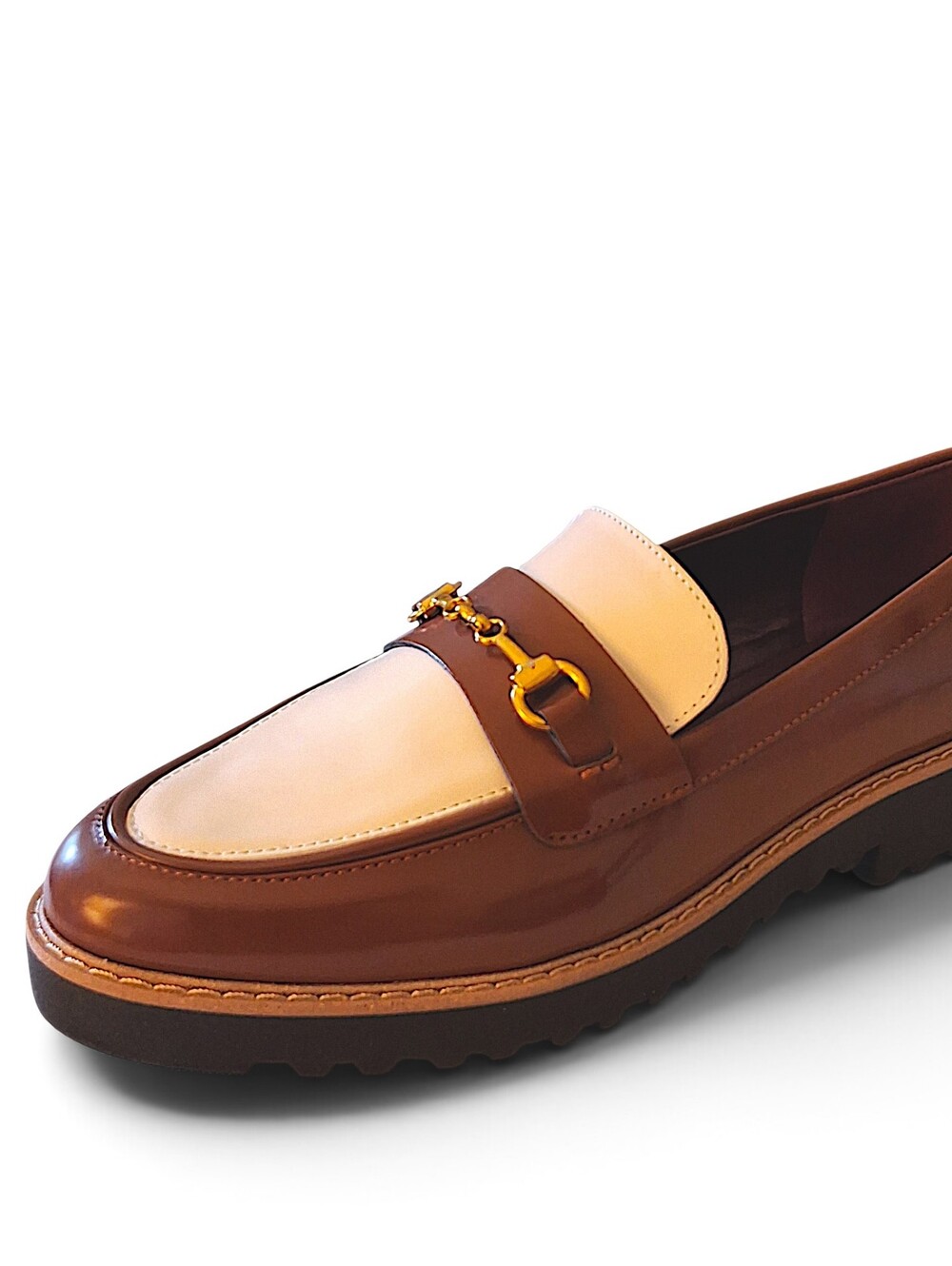 Franco Sarto Colette Horsebit Lug Loafers Tobacco Brown Wide 9W - New in Box - Picture 14 of 16